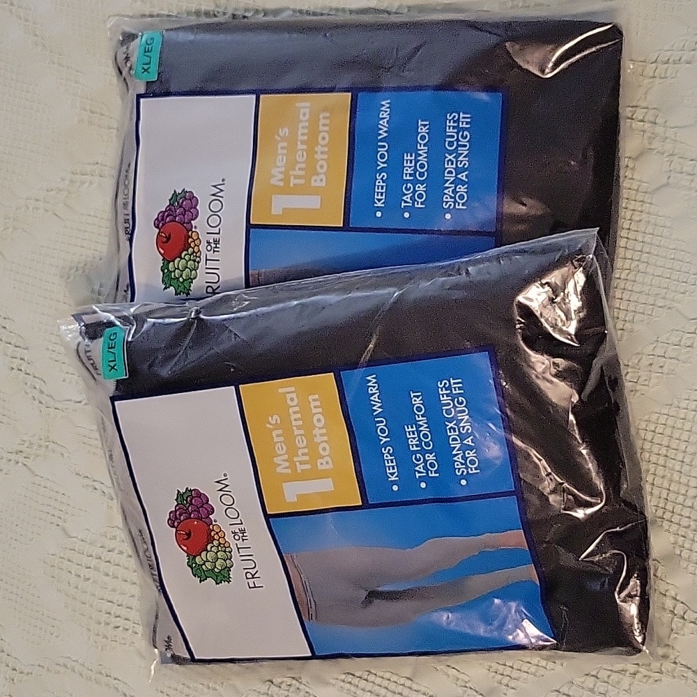 Fruit of the Loom XL Thermal Bottoms (Black)
